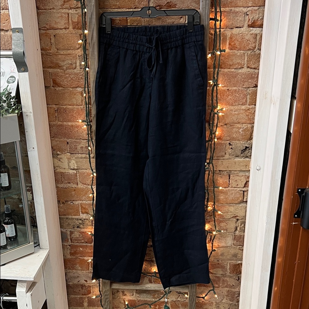 Talbots Women's Navy 100% Linen Pants